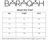 abaya-size-chart baraqah