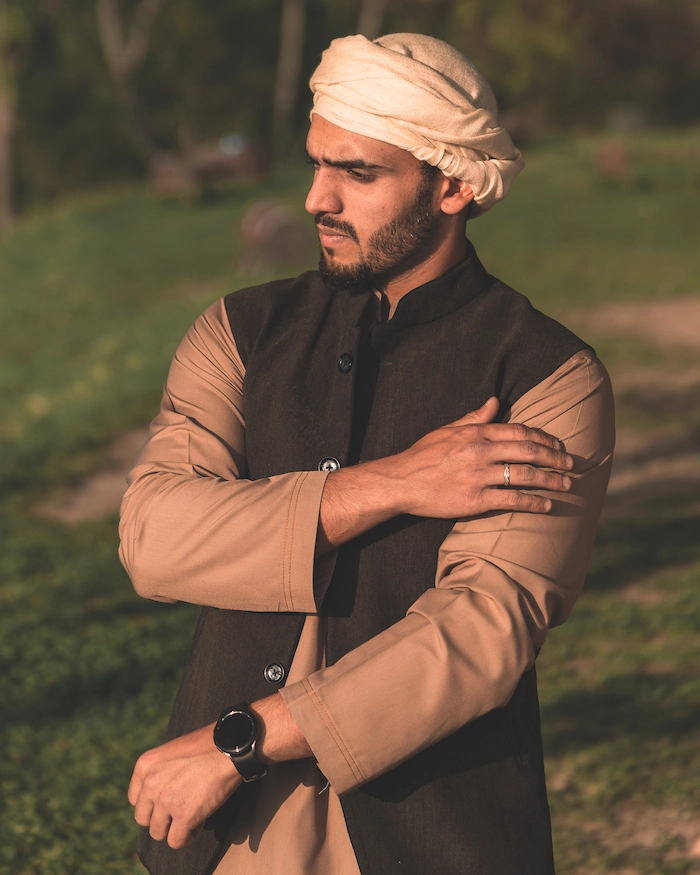 beige kurta pyjama