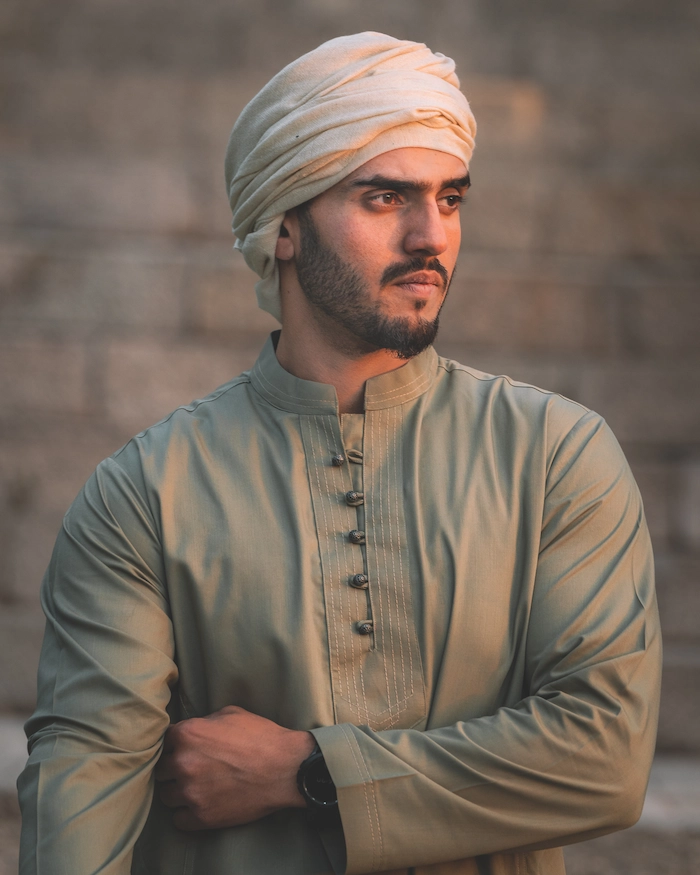 gents green kurta