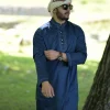 blue kurta for men