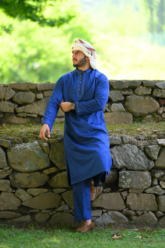 blue kurta for gents