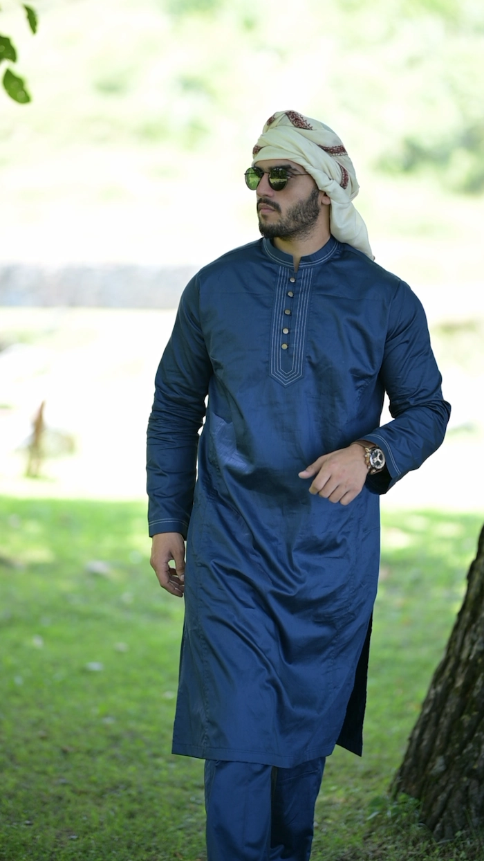 casual wear blue kurta pajama