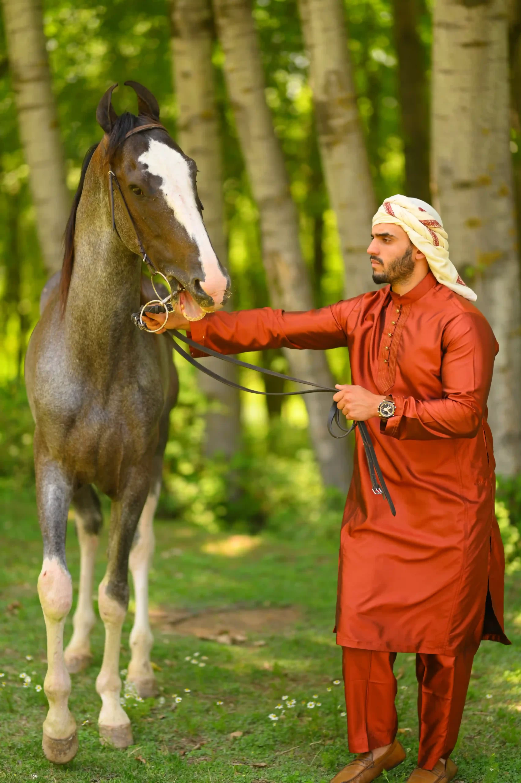brick red kurta pajama for gents