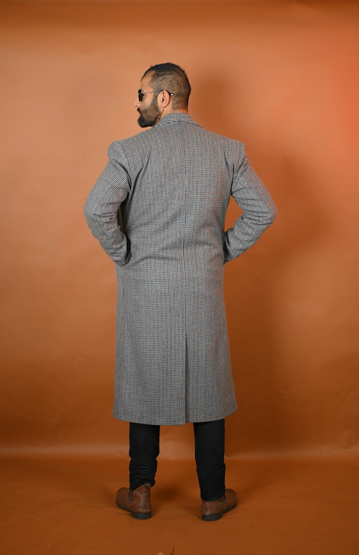 check overcoat for men