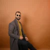 grey long coat
