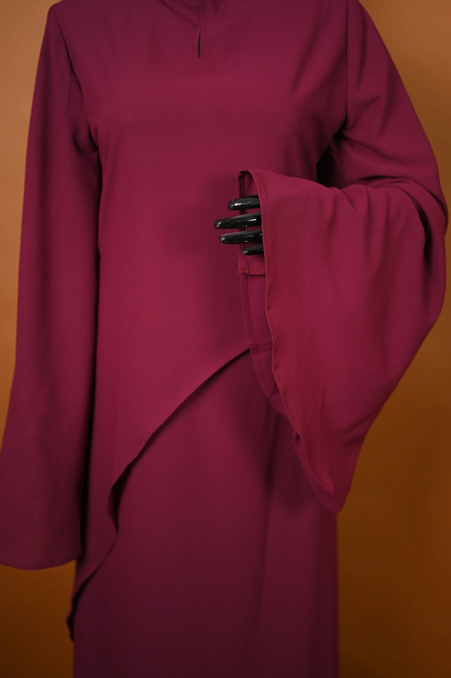 maroon modest dress