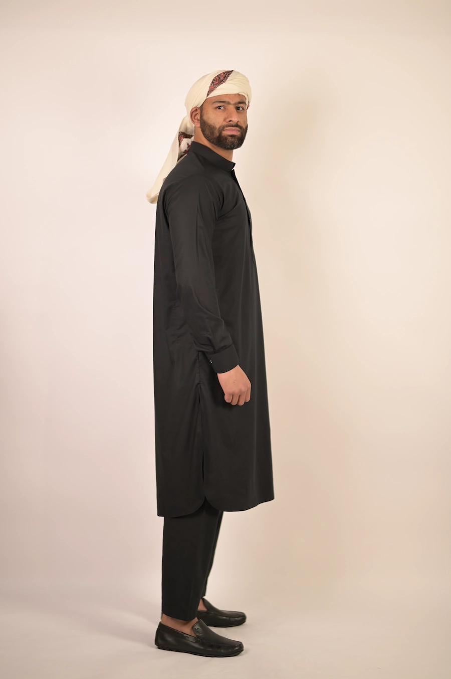 premium expensive black kurta