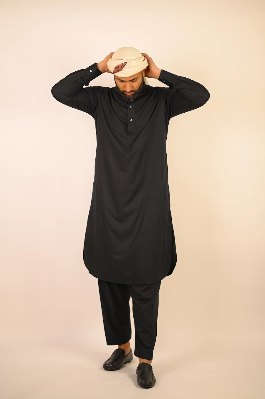 premium black kurta for males