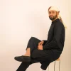 premium black kurta for men