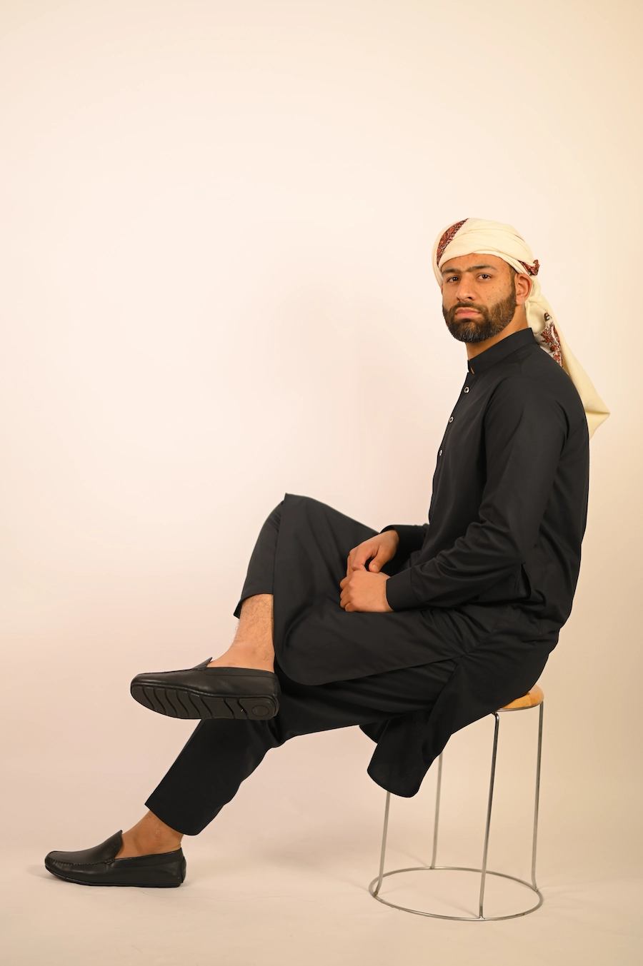 premium black kurta for men