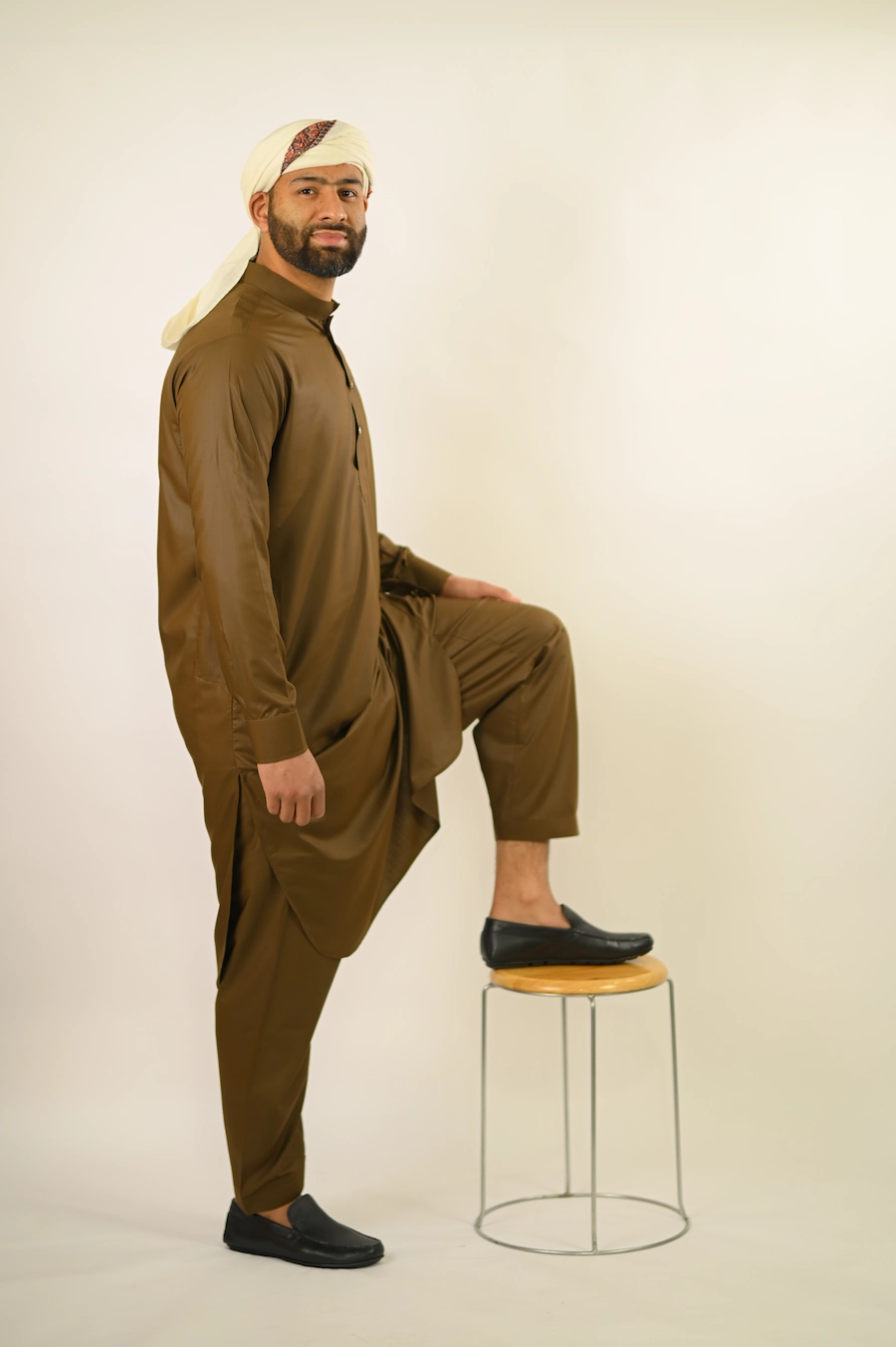 premium brown kurta with pajama for groom