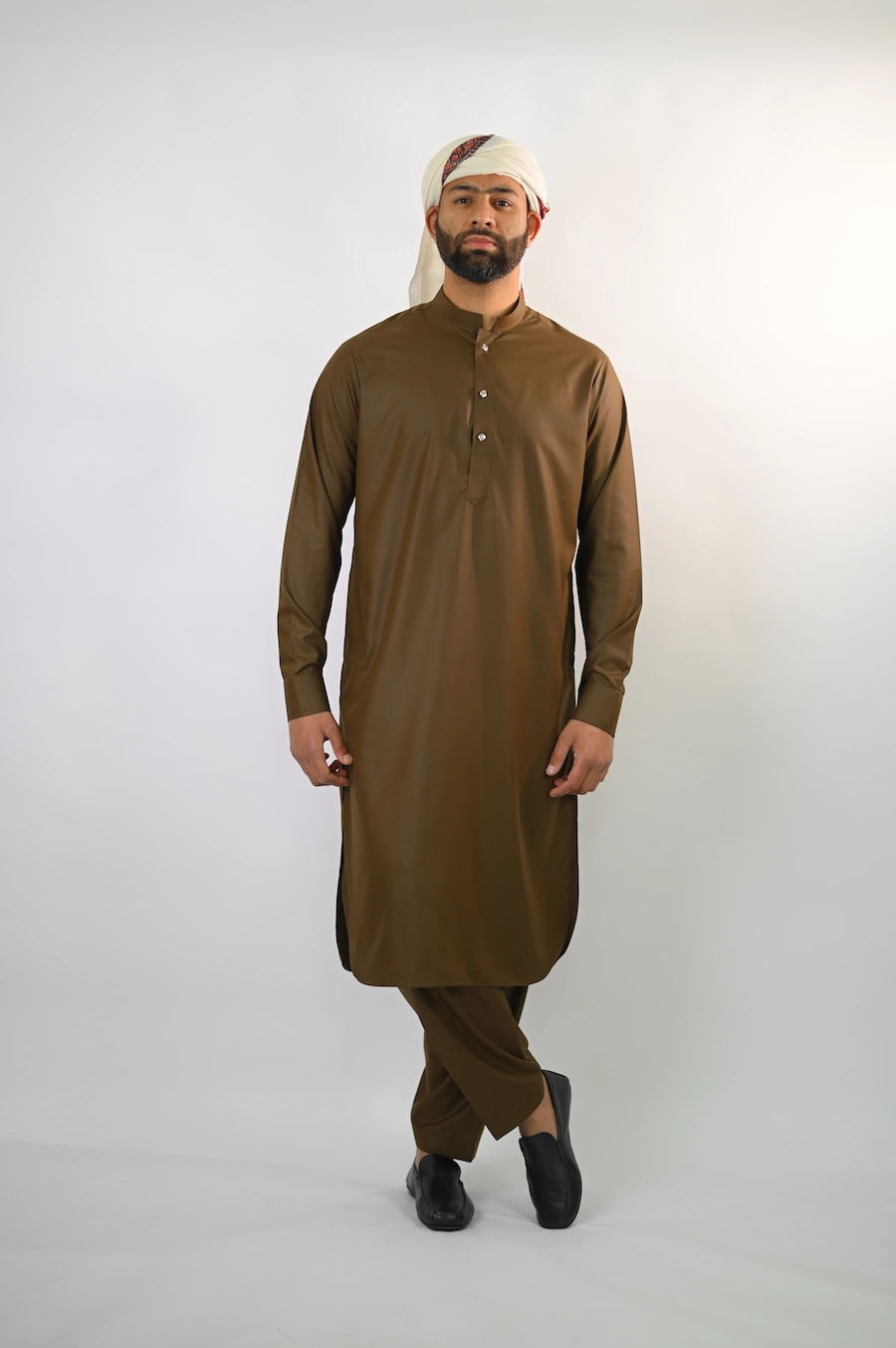 premium brown kurta with pajama for males