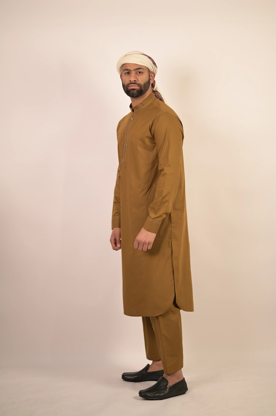 brown kurta pyjama