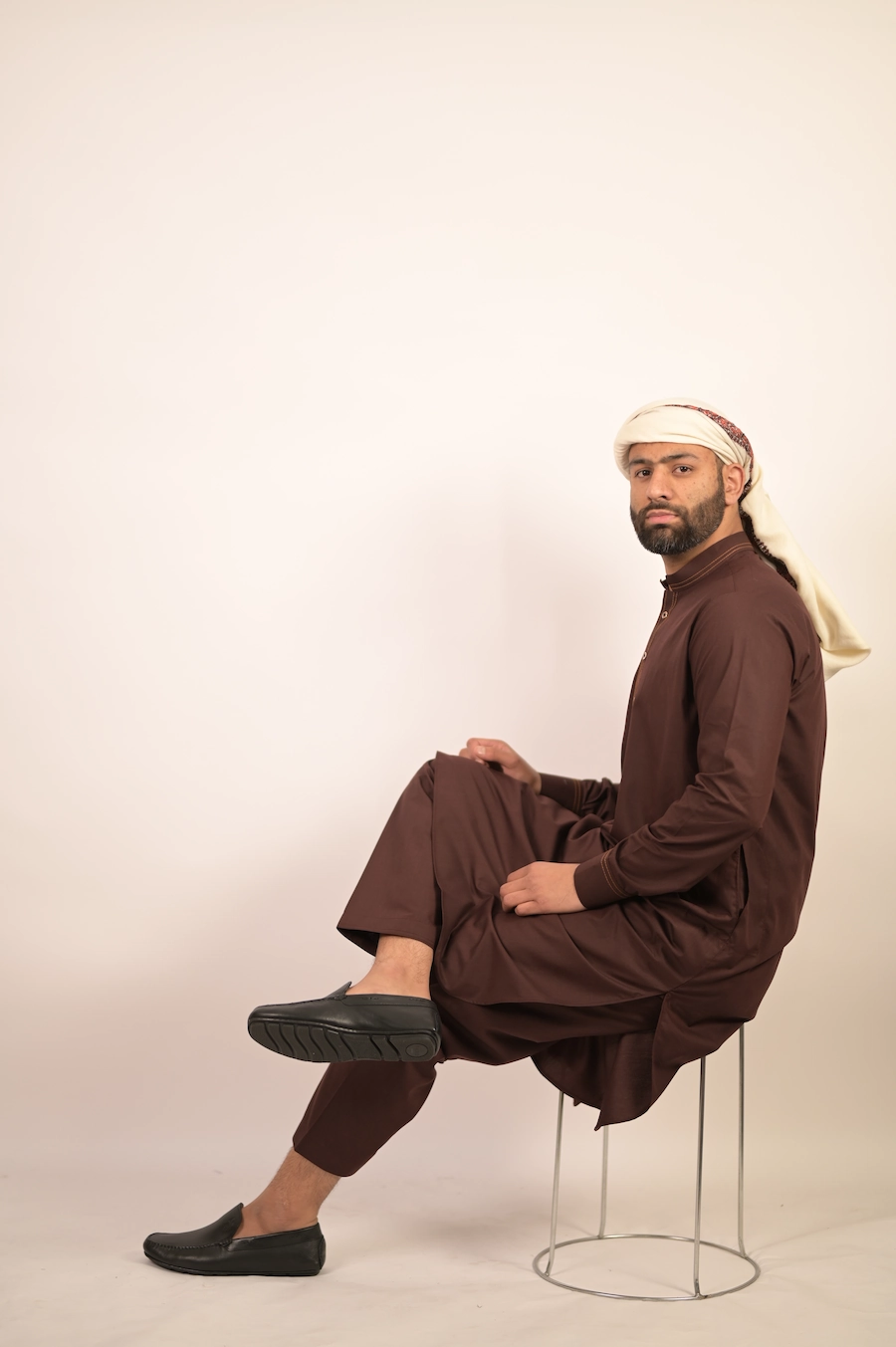 chocolate brown kurta for men