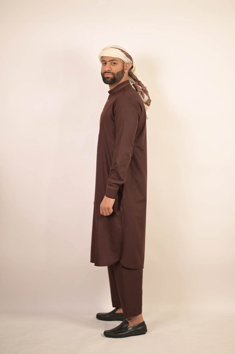 brown kurta for men
