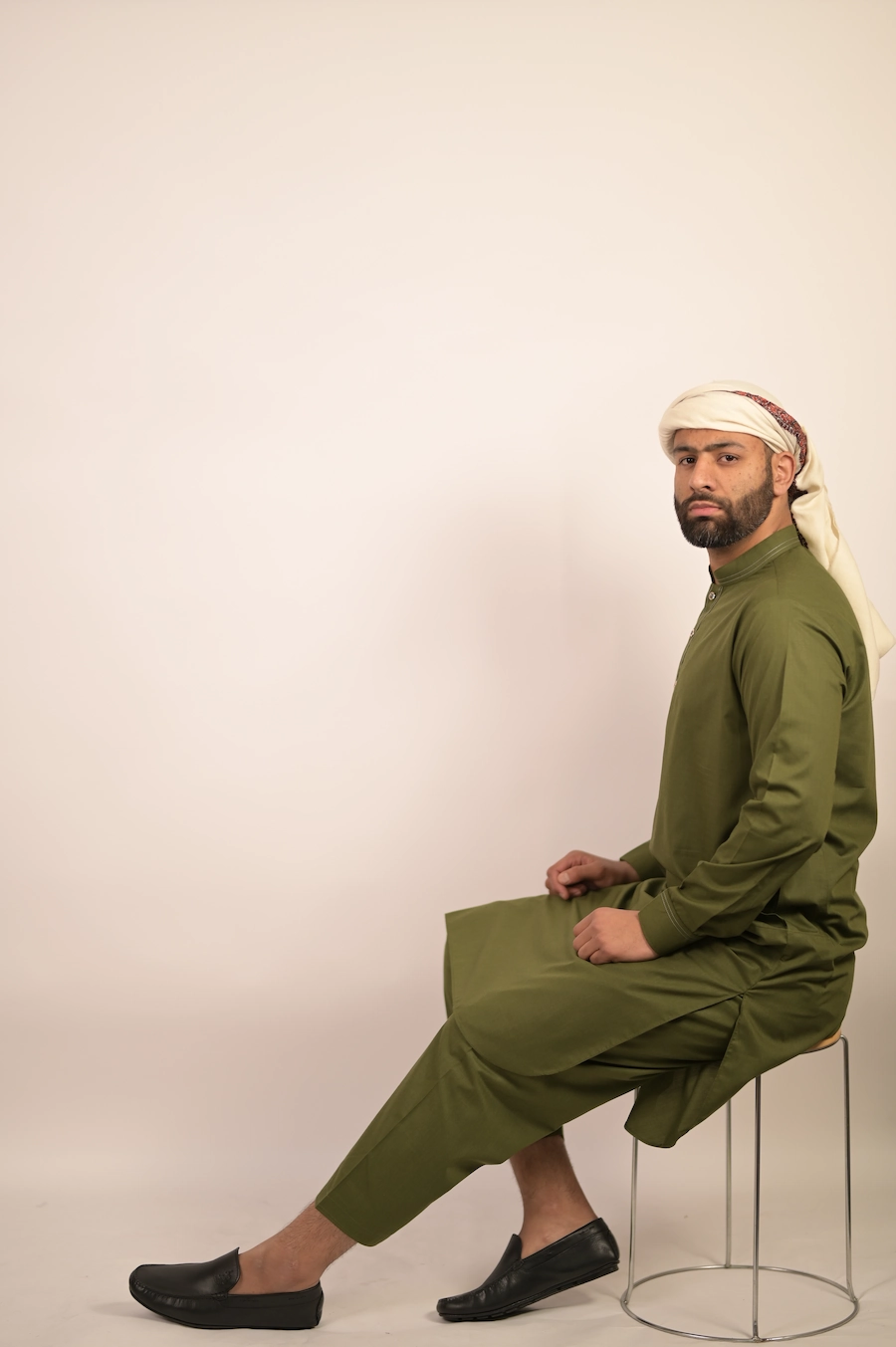 olive green kurta for groom