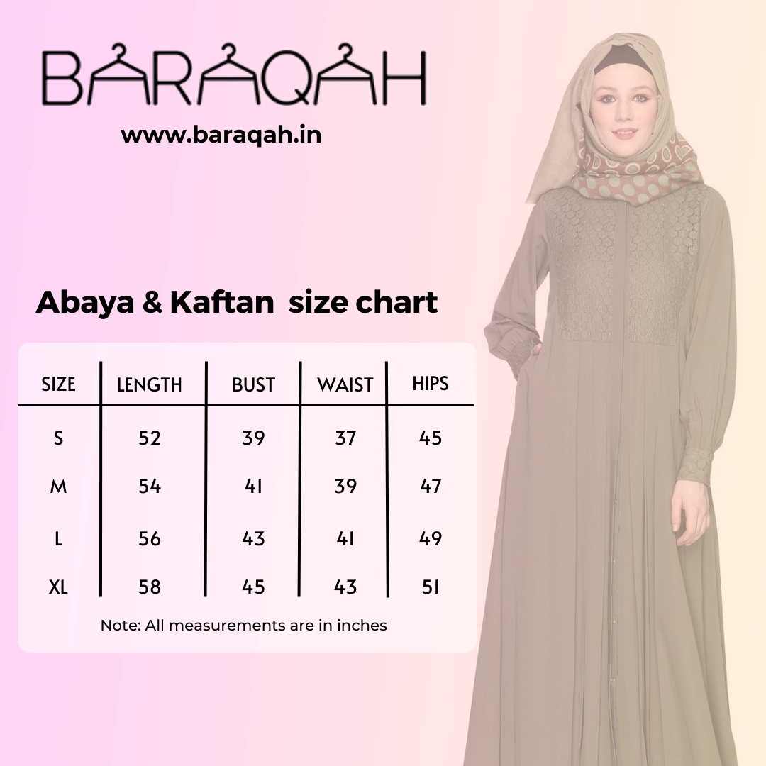 abaya size chart
