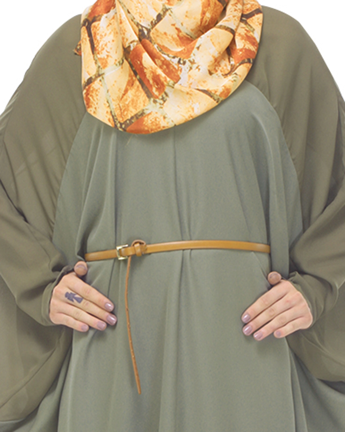olive green kaftan