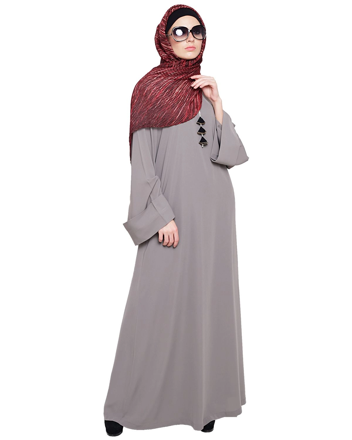 grey abaya for women