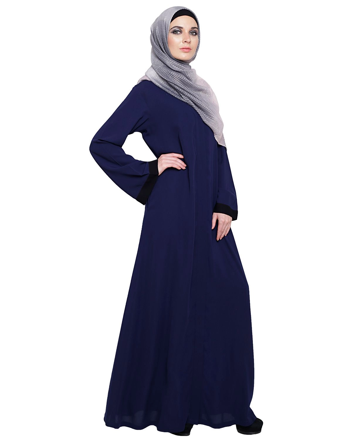 blue modest wear abaya