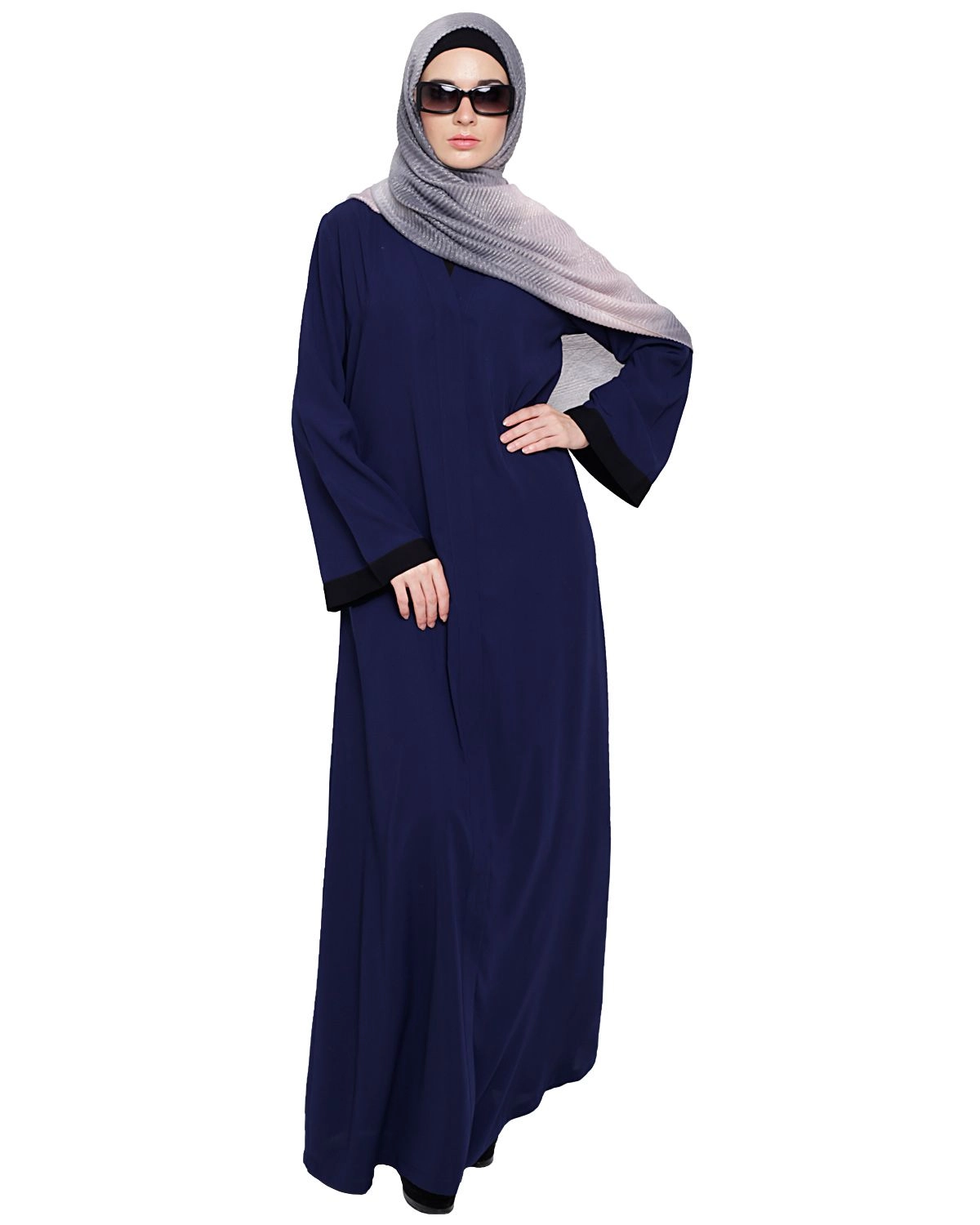 blue modest fashion abaya