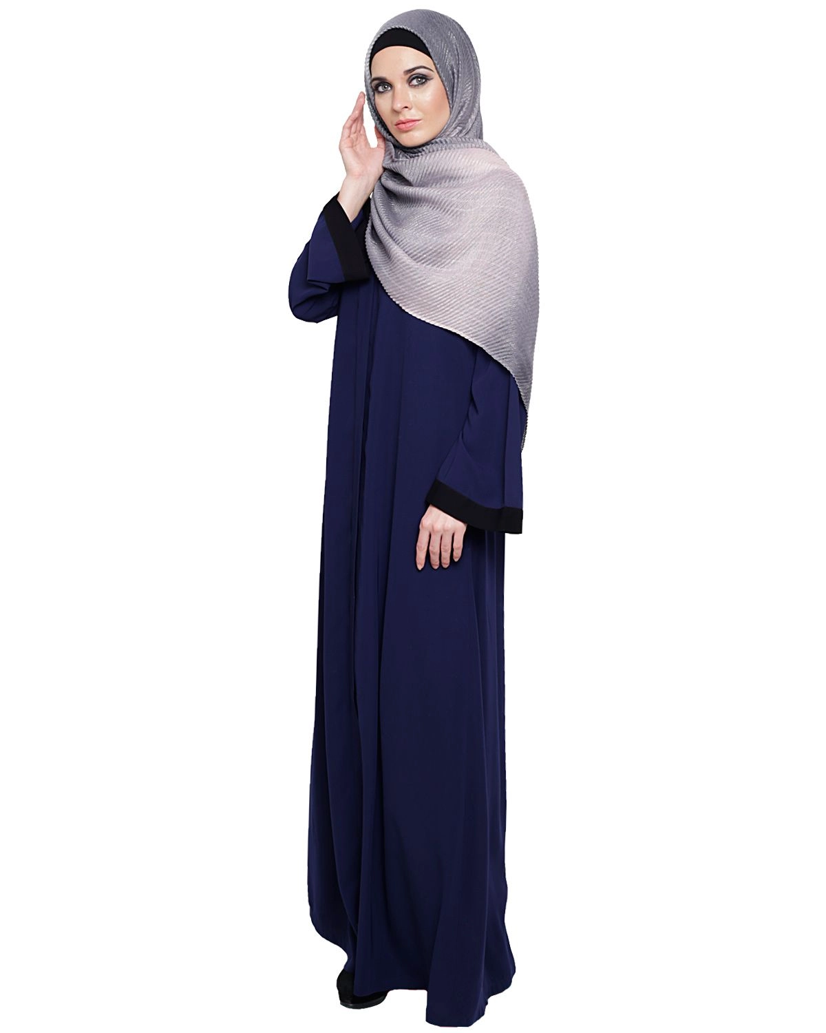 blue abaya for females