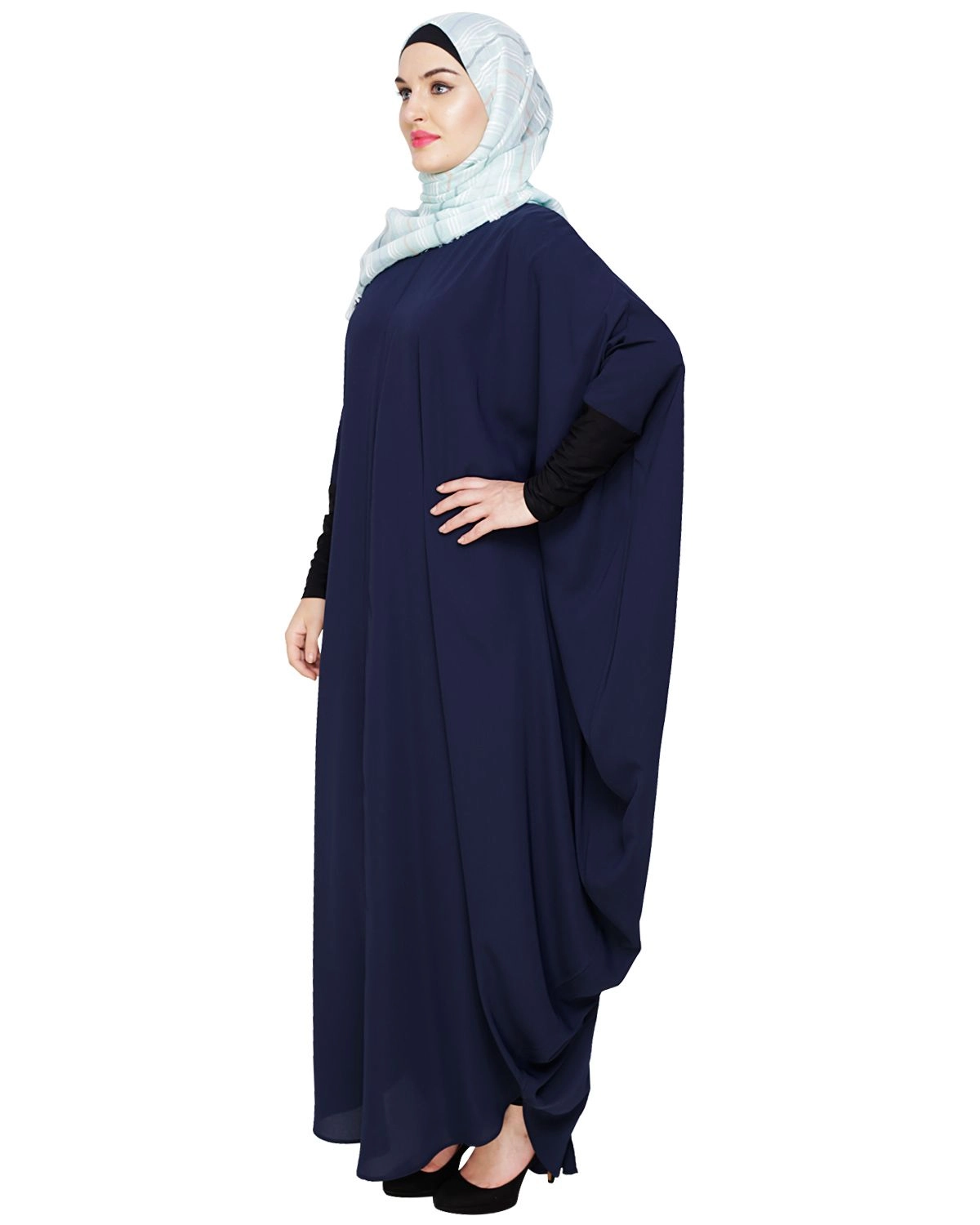 blue modest wear kaftan