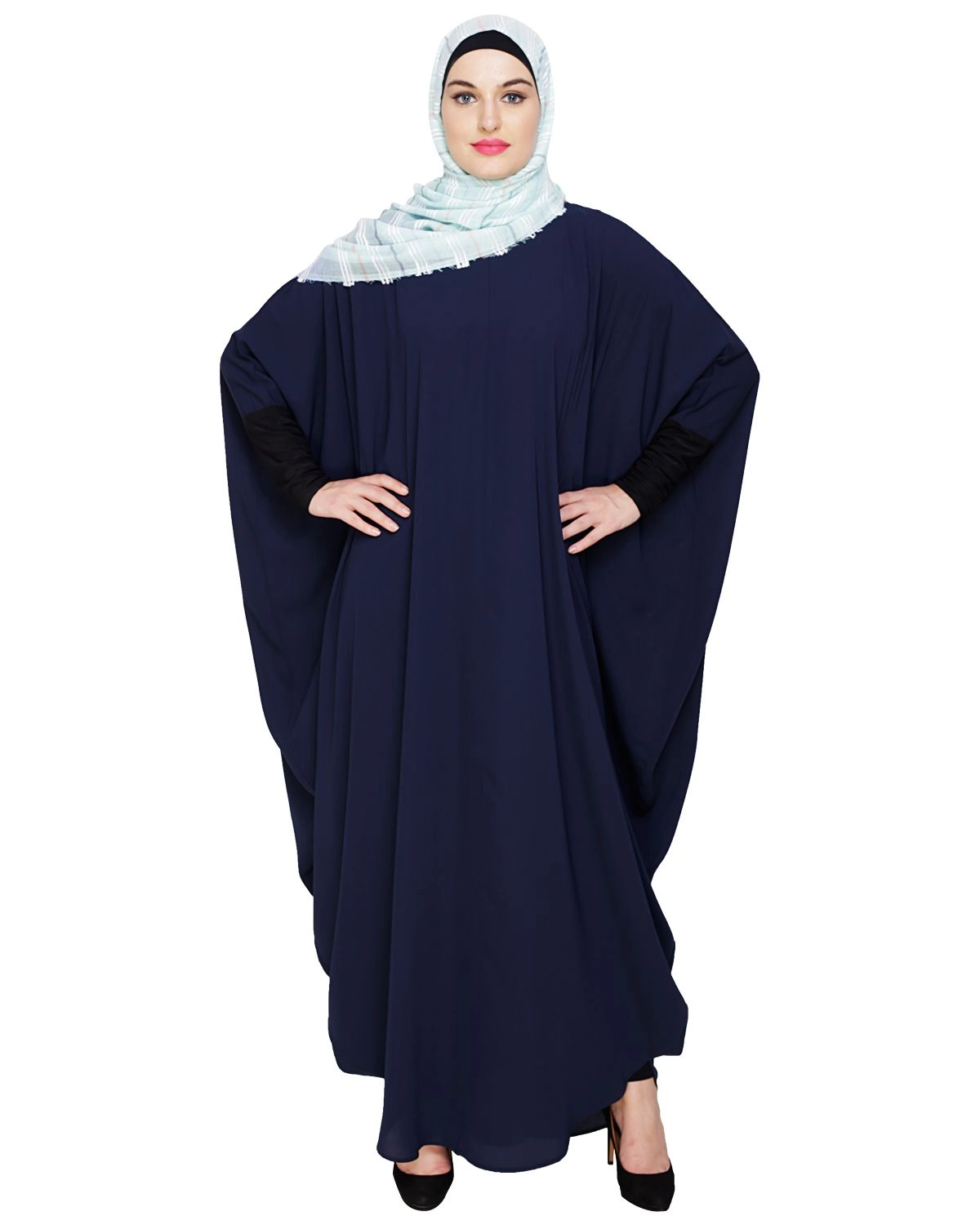 blue modest kaftan
