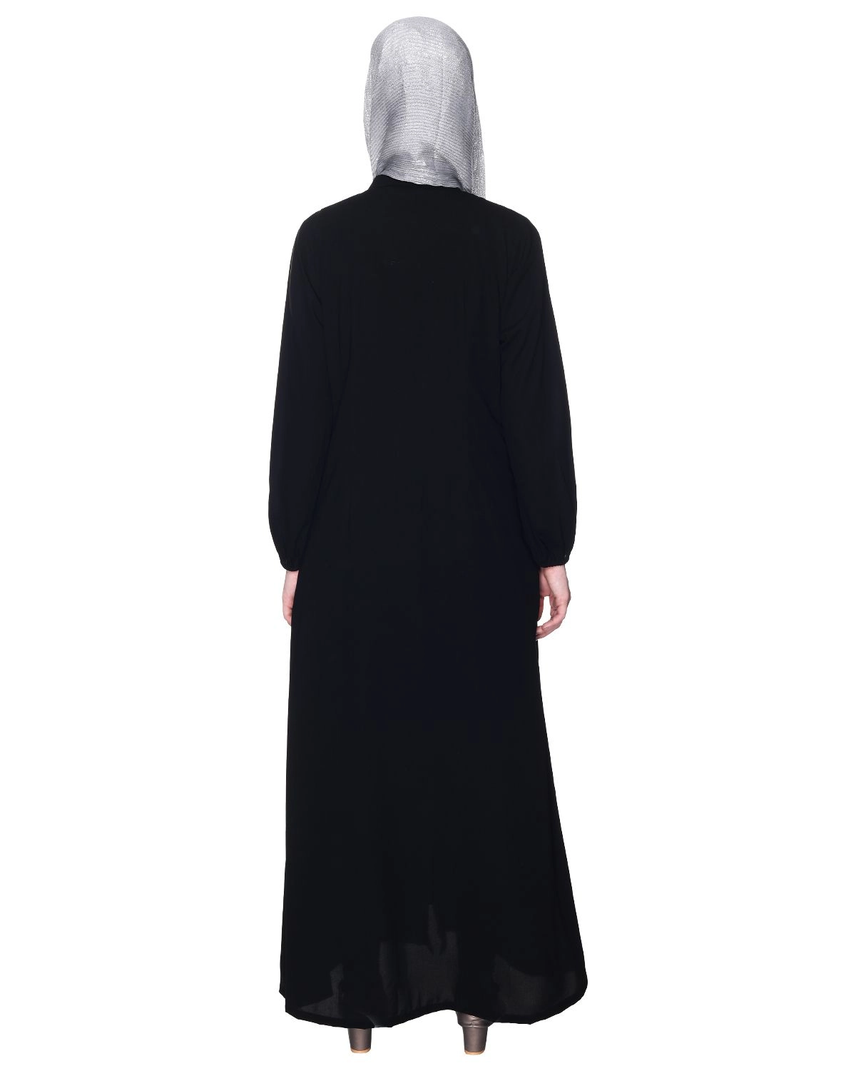 black simple abaya for females