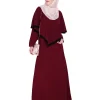 red crepe abaya for female