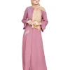 pink abaya for female
