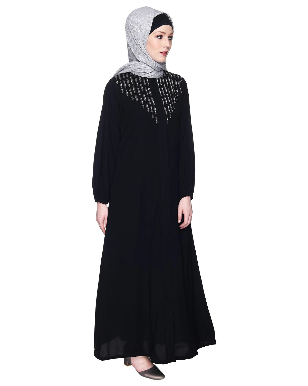 black simple abaya for girls
