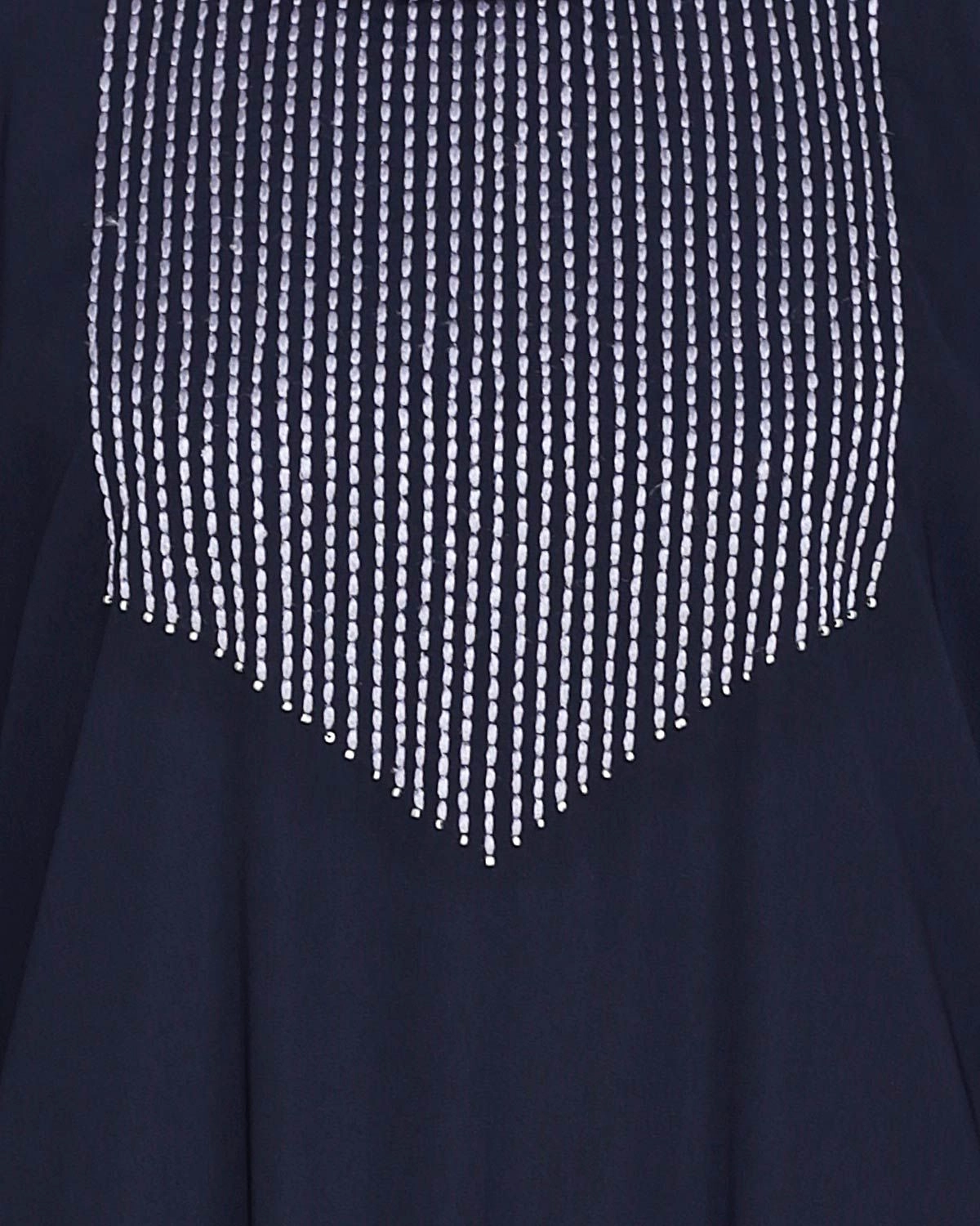 blue premium metal embroidery abaya