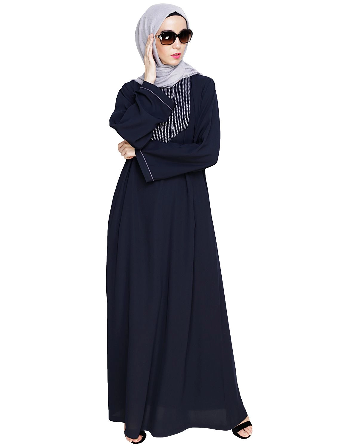 metal embroidery abaya for girls