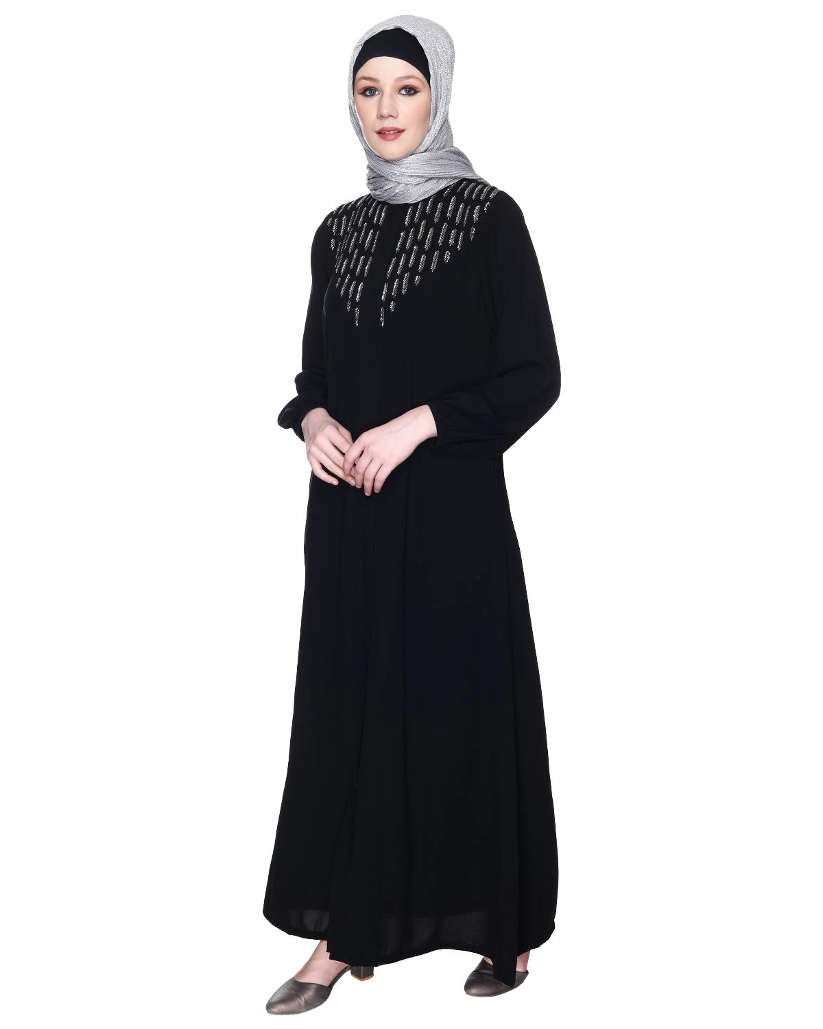 black simple abaya for women