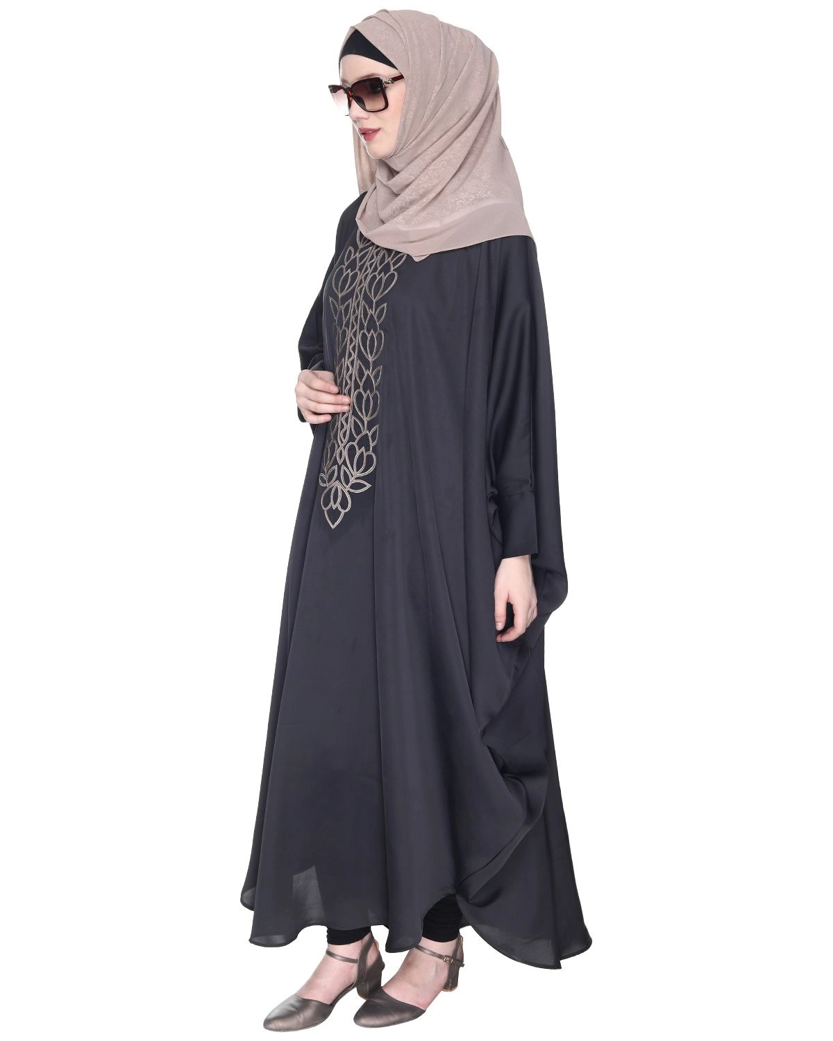 dark grey kaftan abaya by baraqah