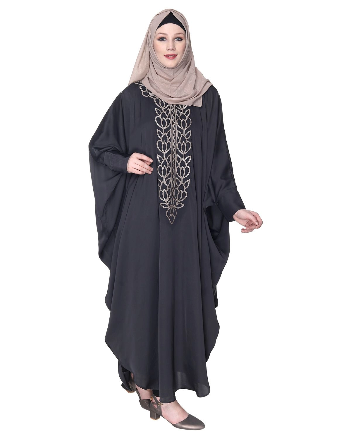 dark grey kaftan abaya