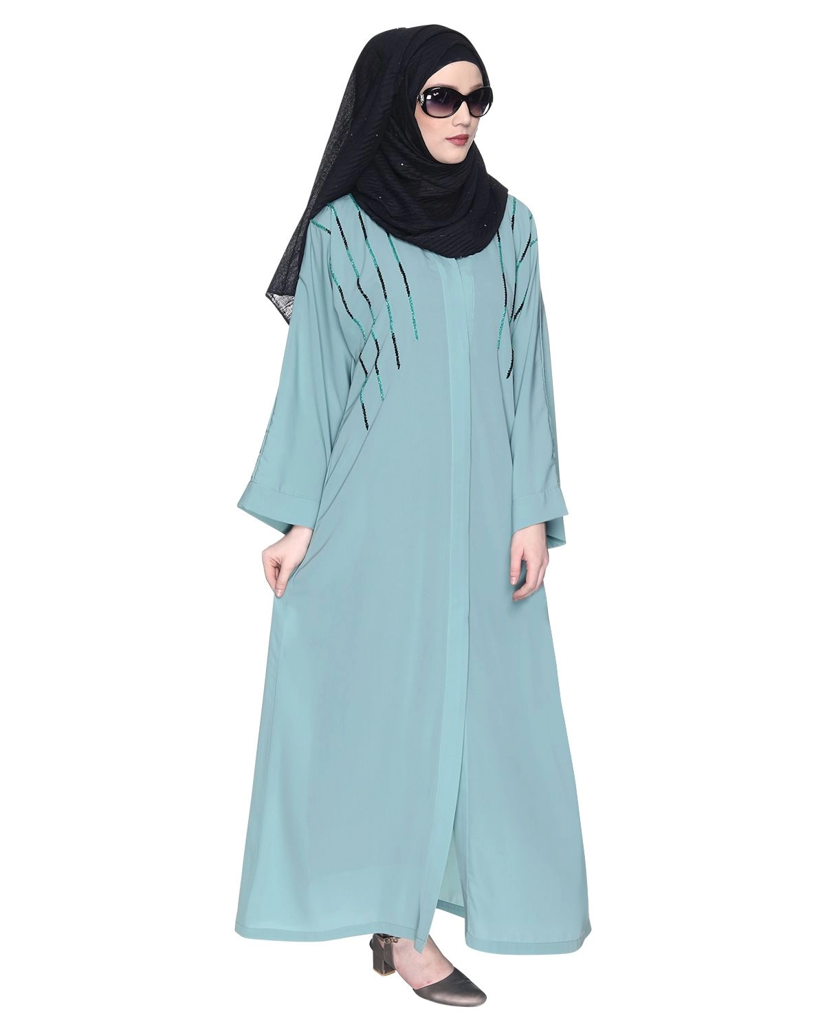 light blue modest wear dress