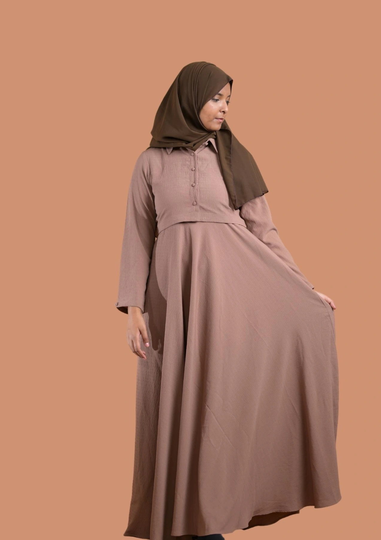 beige premium abaya for female