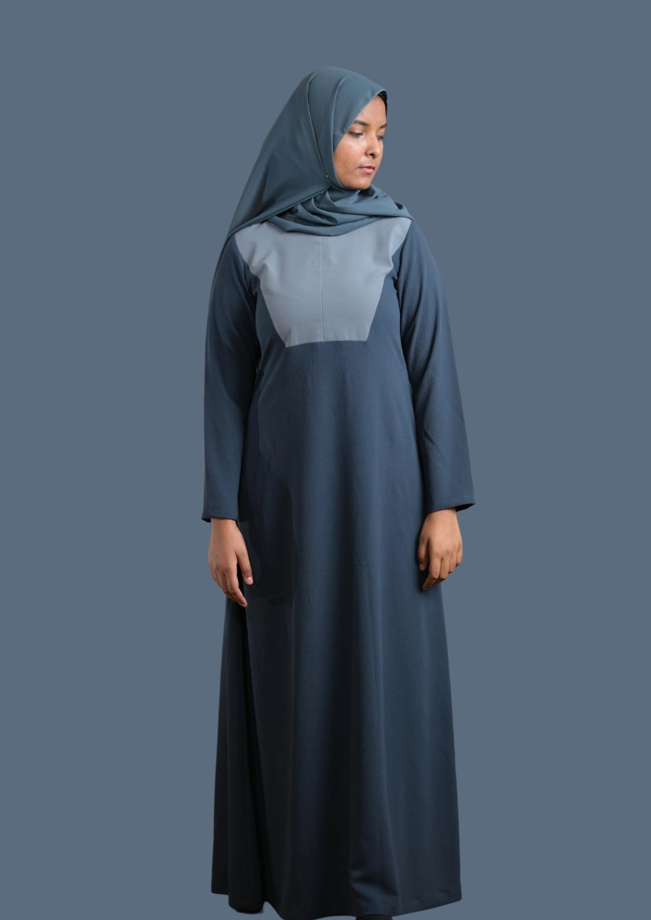 blue casual abaya