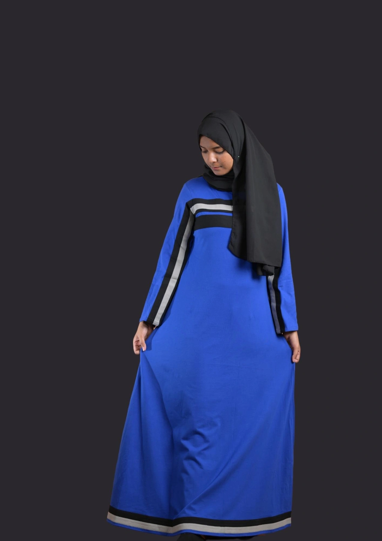 blue premium sportswear abaya