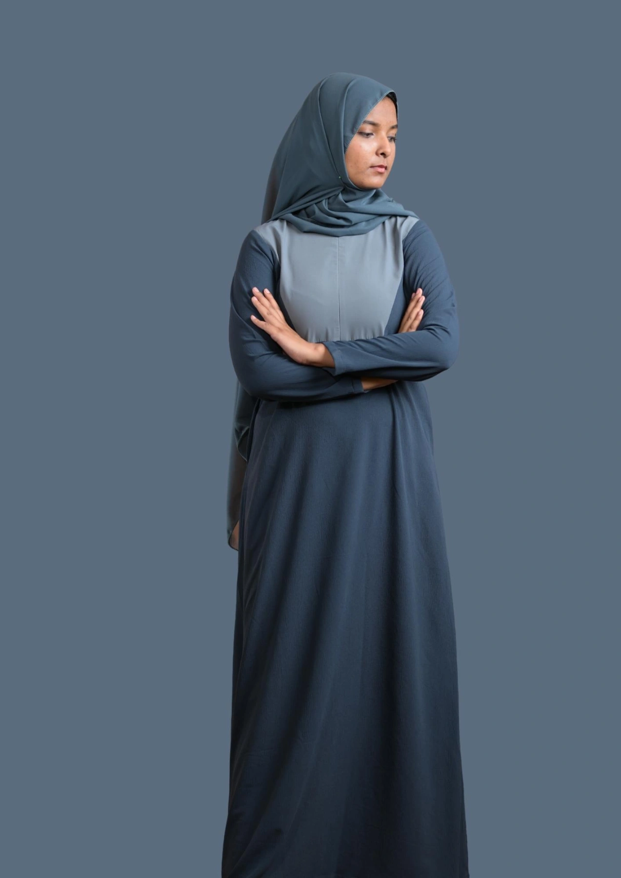blue abaya