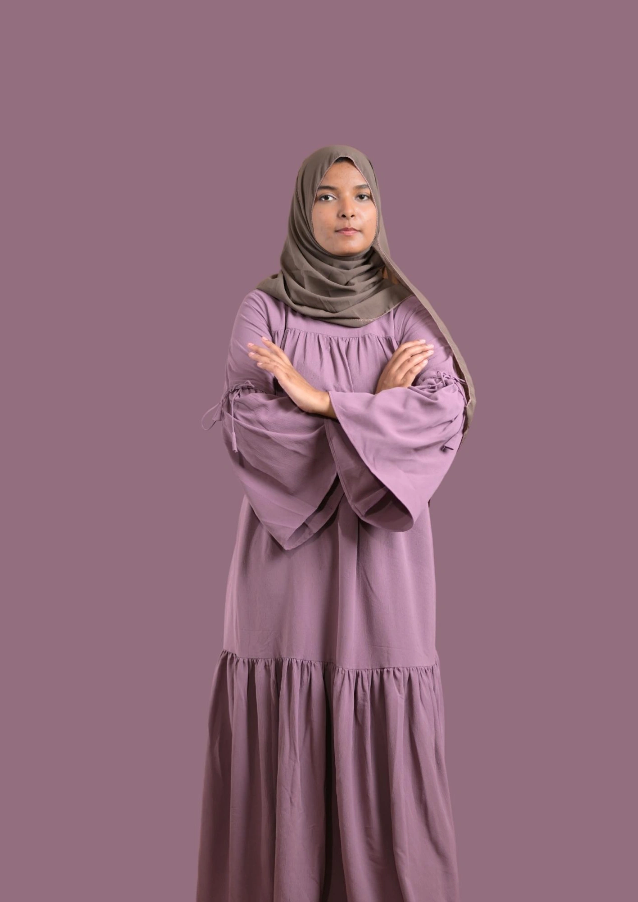 purple abaya for females