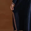 blue silk kashmiri phiran with embroidery for female