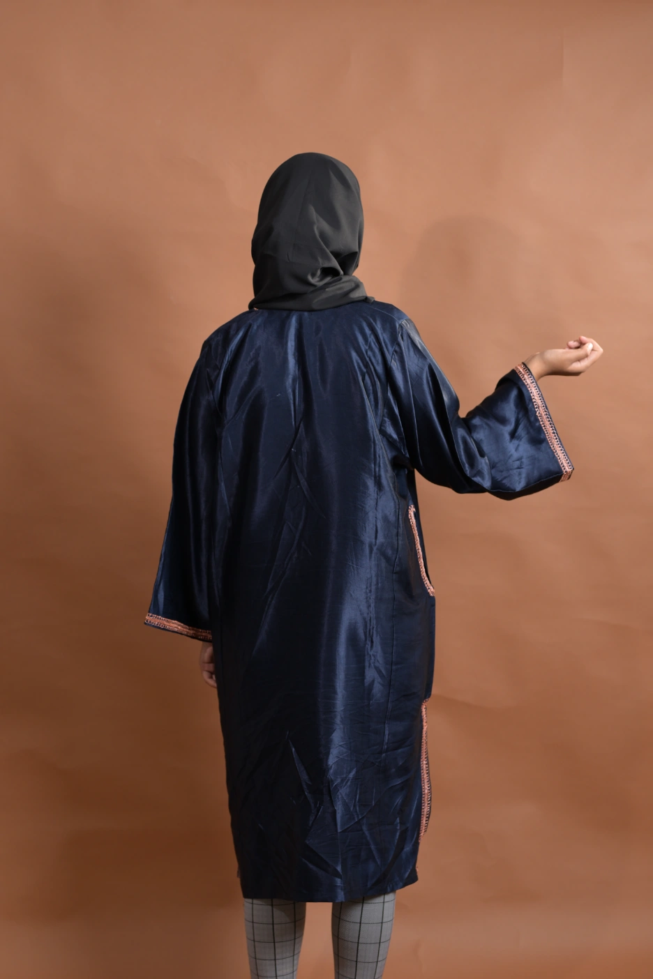 blue silk kashmiri feran for female