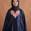 blue silk kashmiri phiran for female