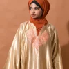 embroidered golden silk pheran