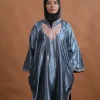 grey silk pheran for women