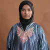 grey silk phiran for women