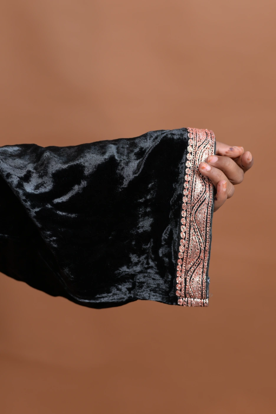 kashmiri black velvet phiran